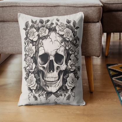 Eternal Bloom Skull Pillow