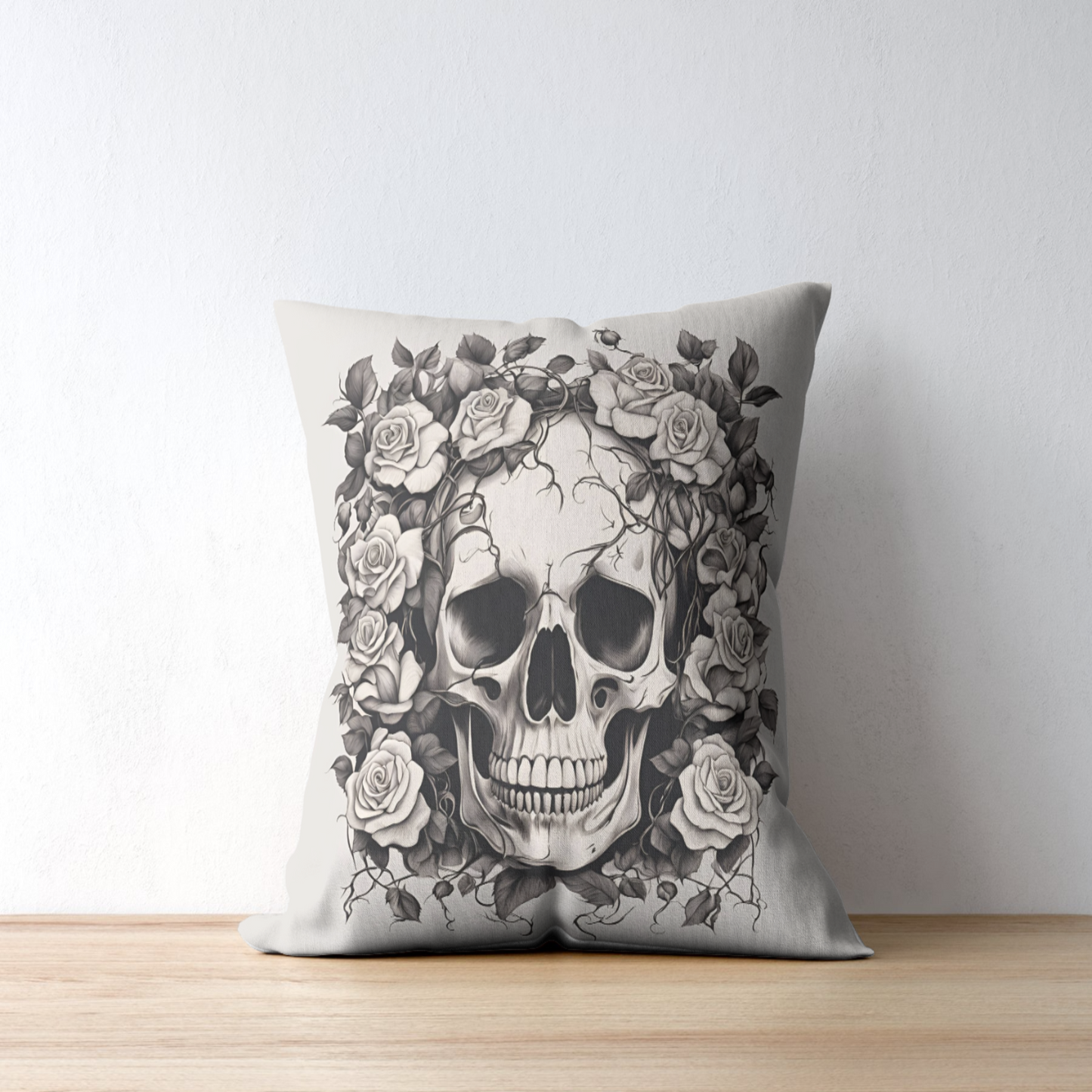 Eternal Bloom Skull Pillow