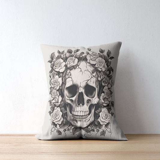 Eternal Bloom Skull Pillow