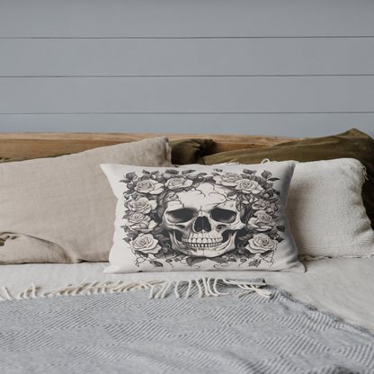 Eternal Bloom Skull Pillow